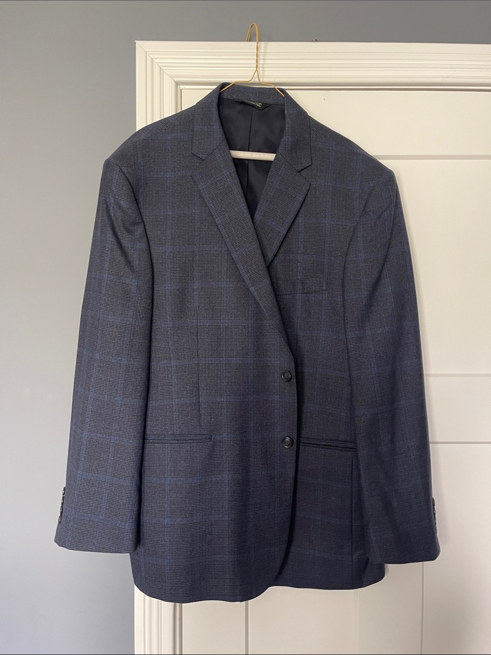 Men's Navy Windowpane Blazer